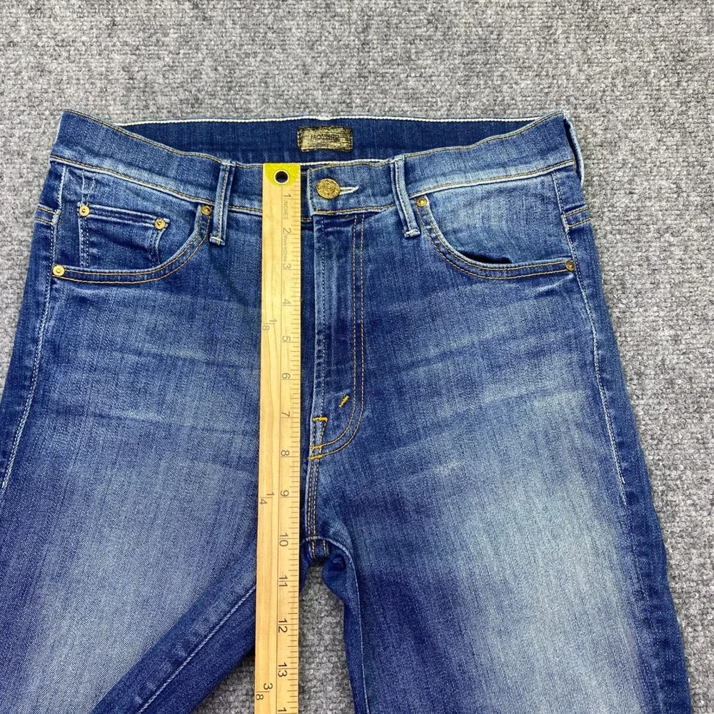 Mother Insider Crop Step Fray Jeans Blue Wash Size 27 Not Rough Enough Grunge